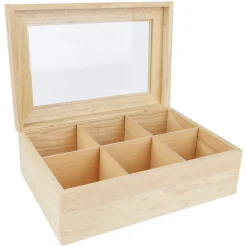 Cosy & Trendy Theedoos - Theekist - Hout - 6 vakken - 34 x 23 x 12 cm