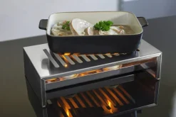 Cosy & Trendy Warmhoudplaat - Bordenwarmer met 2 theelichthouders - RVS - 26.4 x 14.9 x 7 cm