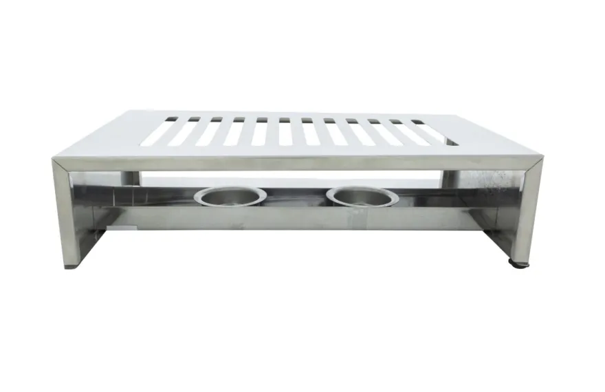 Cosy & Trendy Warmhoudplaat - Bordenwarmer met 2 theelichthouders - RVS - 26.4 x 14.9 x 7 cm