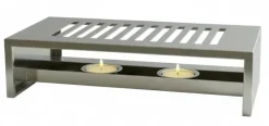 Cosy & Trendy Warmhoudplaat - Bordenwarmer met 2 theelichthouders - RVS - 26.4 x 14.9 x 7 cm