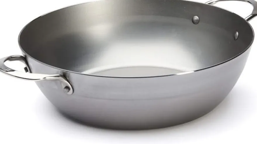 De Buyer Hapjespan / Sauteuse met 2 handvaten - Mineral B Pro - ø 32 cm / 5.5 liter - zonder anti-aanbaklaag