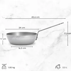 De Buyer Hapjespan / Sauteuse Mineral B Element - ø 24 cm / 2.5 liter - zonder anti-aanbaklaag