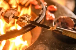 Forged BBQ Spies Churrasco - Olijfhout / Staal - V - vorm - 60cm