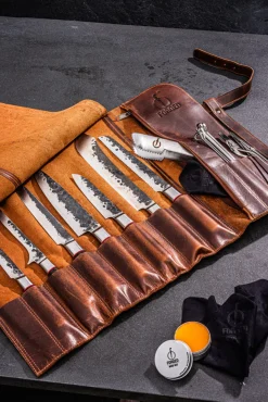 Forged Messen beschermhoes - Geschikt voor 8 messen - 100% pull-up rundleer