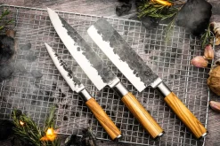 Forged Messenset Olive - 3 - delig - Koksmes, Hakmes en Universeel mes