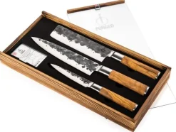 Forged Messenset Olive - 3 - delig - Koksmes, Hakmes en Universeel mes