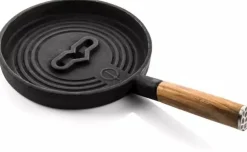 Forged Serveerpannetje Churrasco - Gietijzer / Olijfhout - Ćø 18 cm