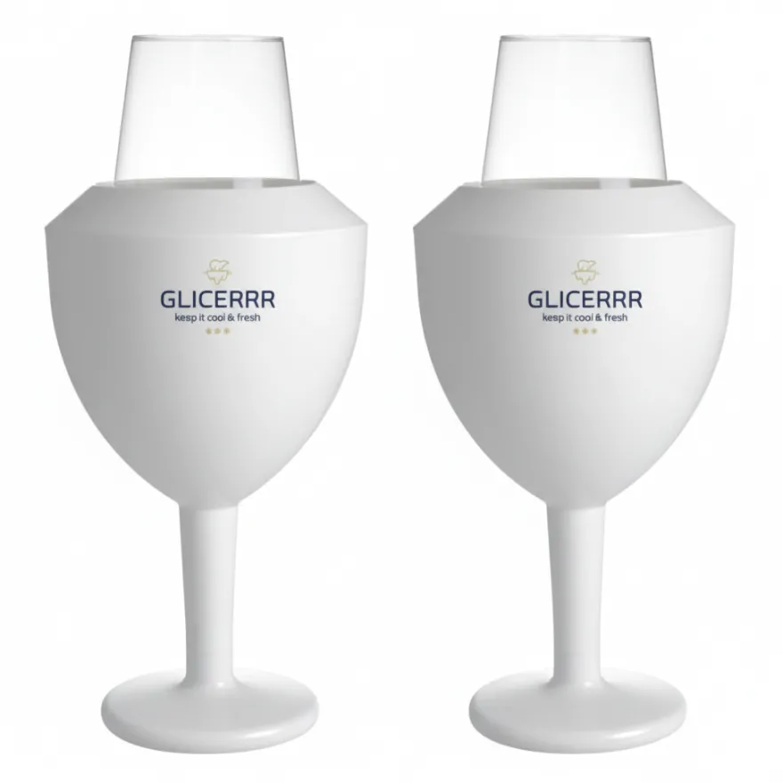 GLICERRR Wijnglas koeler en houder set + glas - 2 stuks