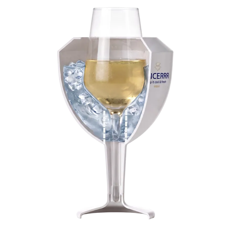 GLICERRR Wijnglas koeler en houder set + glas - 2 stuks