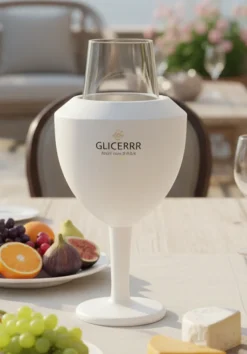 GLICERRR Wijnglas koeler en houder set + glas - 2 stuks