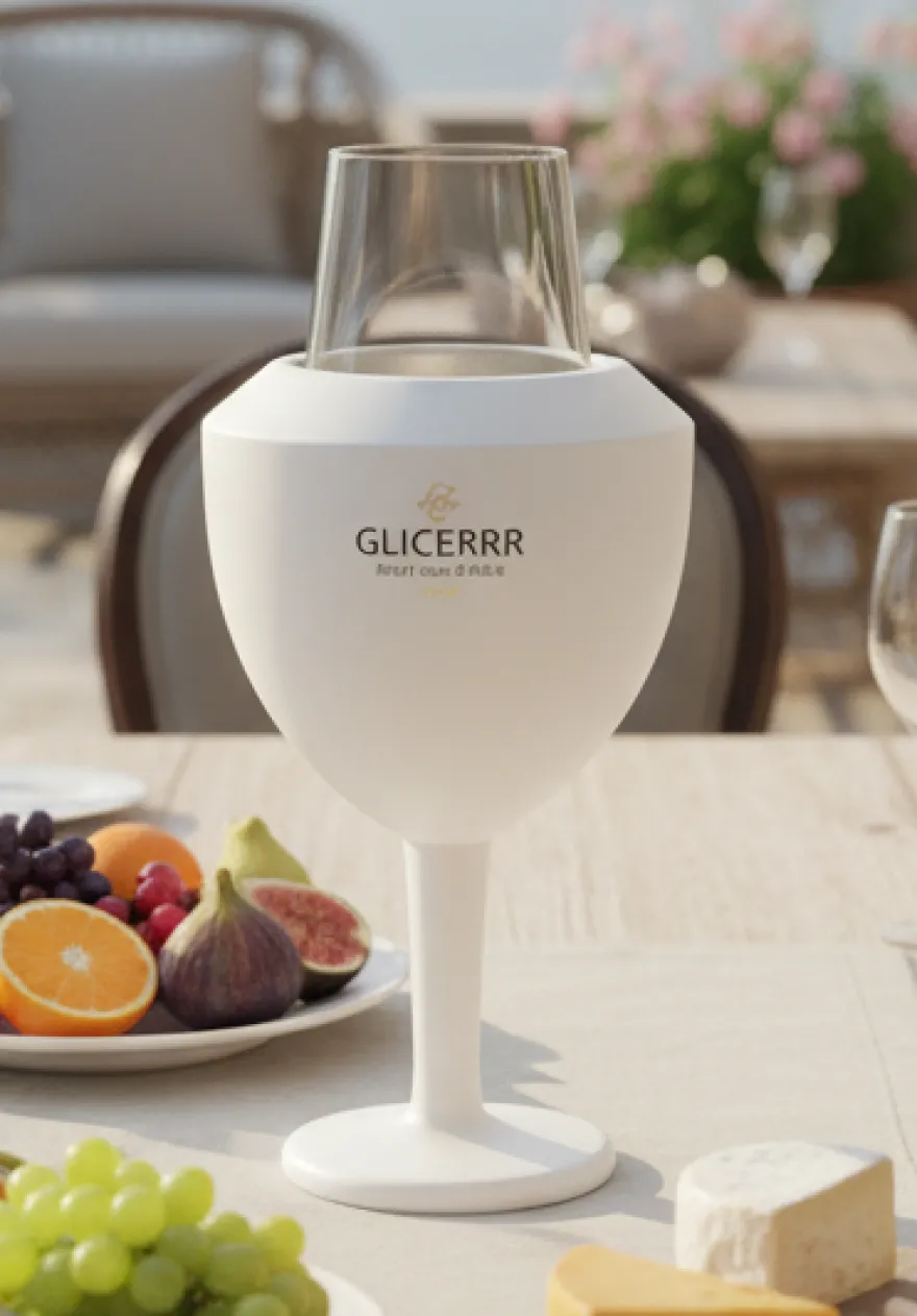 GLICERRR Wijnglas koeler en houder set + glas - 2 stuks