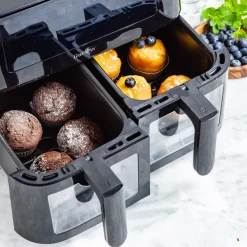 GreenPan Dubbele Airfryer Bistro Dual Zone - Zwart - 8 Liter (2 x 4 Liter)