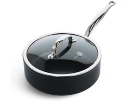 GreenPan Hapjespan met deksel Barcelona Pro Zwart ø 24 cm / 3.4 Liter - keramische anti-aanbaklaag