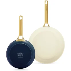 GreenPan Koekenpannenset Padova Reserve Oxford Blue 2-delig - Koekenpan ΓΈ 20 & 26 cm - Keramische anti-aanbaklaag