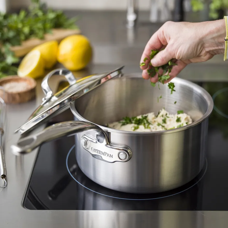 GreenPan Steelpan met deksel Première Pro ø 16 cm / 1.58 Liter