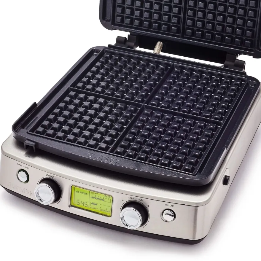 GreenPan Wafelijzer - RVS - inclusief 2 sets wafelplaten - Keramische anti-aanbaklaag