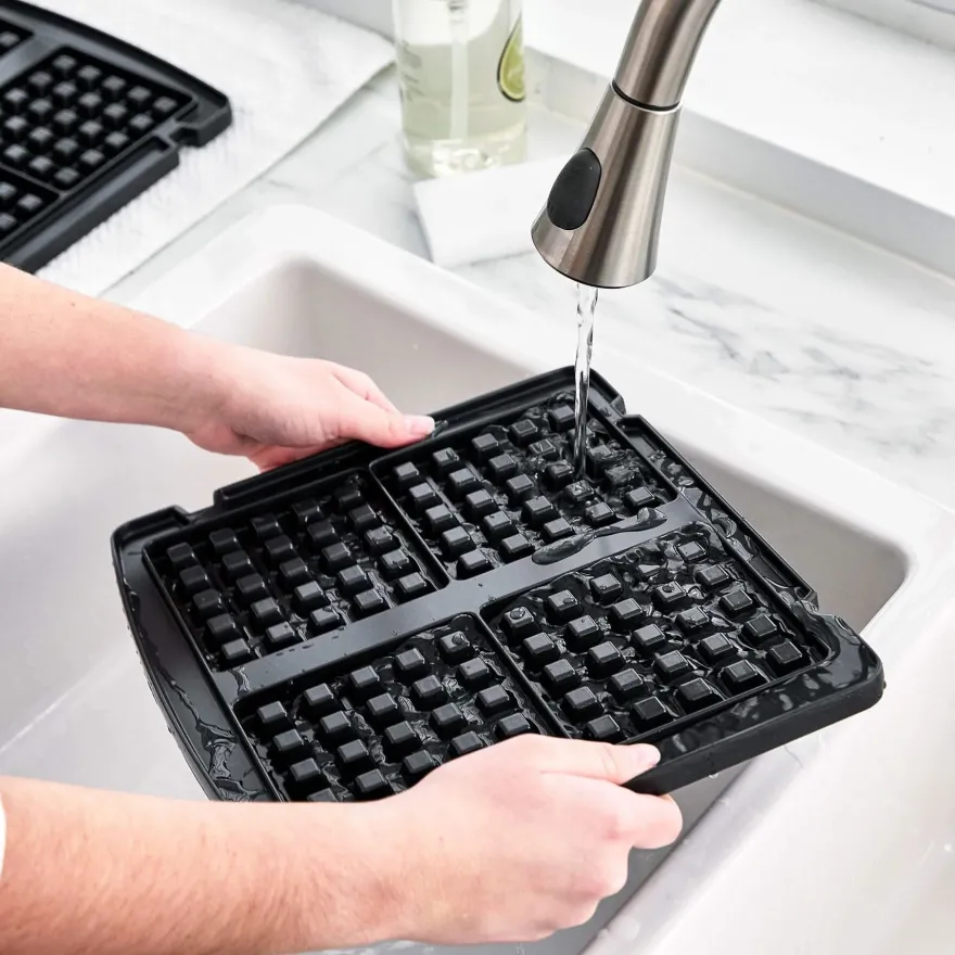 GreenPan Wafelijzer - RVS - inclusief 2 sets wafelplaten - Keramische anti-aanbaklaag