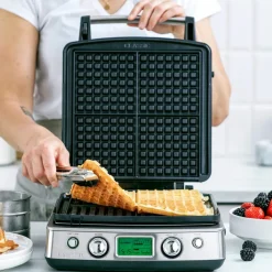 GreenPan Wafelijzer - RVS - inclusief 2 sets wafelplaten - Keramische anti-aanbaklaag