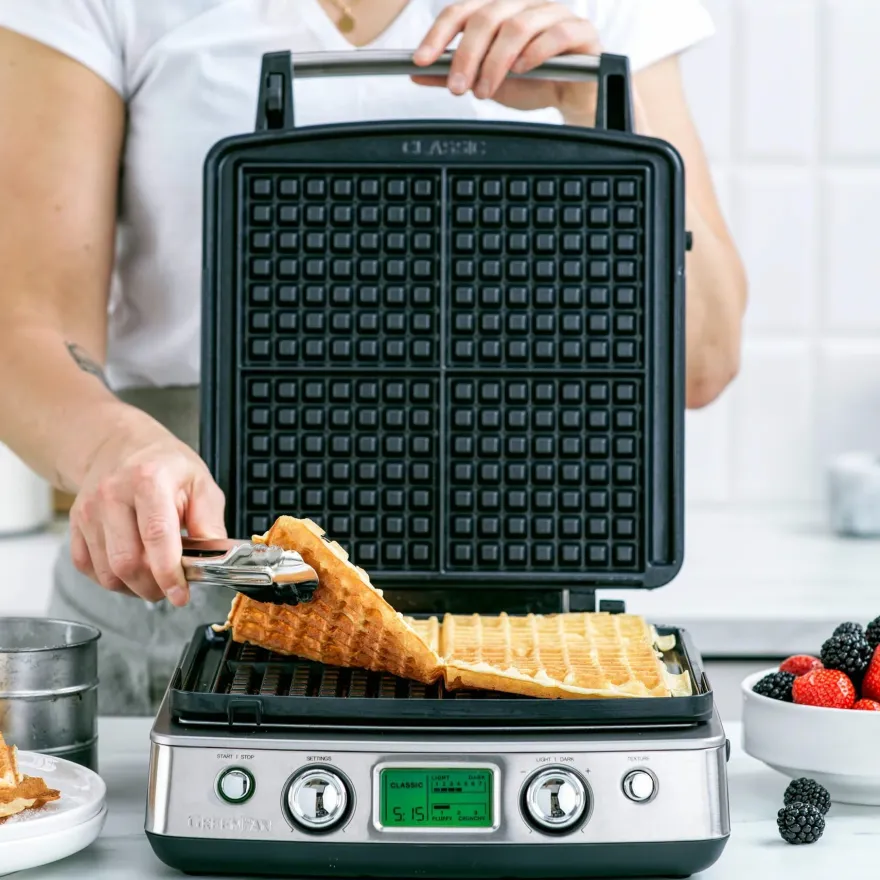 GreenPan Wafelijzer - RVS - inclusief 2 sets wafelplaten - Keramische anti-aanbaklaag