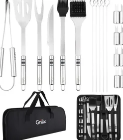 GrillX BBQ Accessoires Gereedschapset - BBQ Tang, Spatel, Vork, Borstel - Complete Barbecue Tools Set