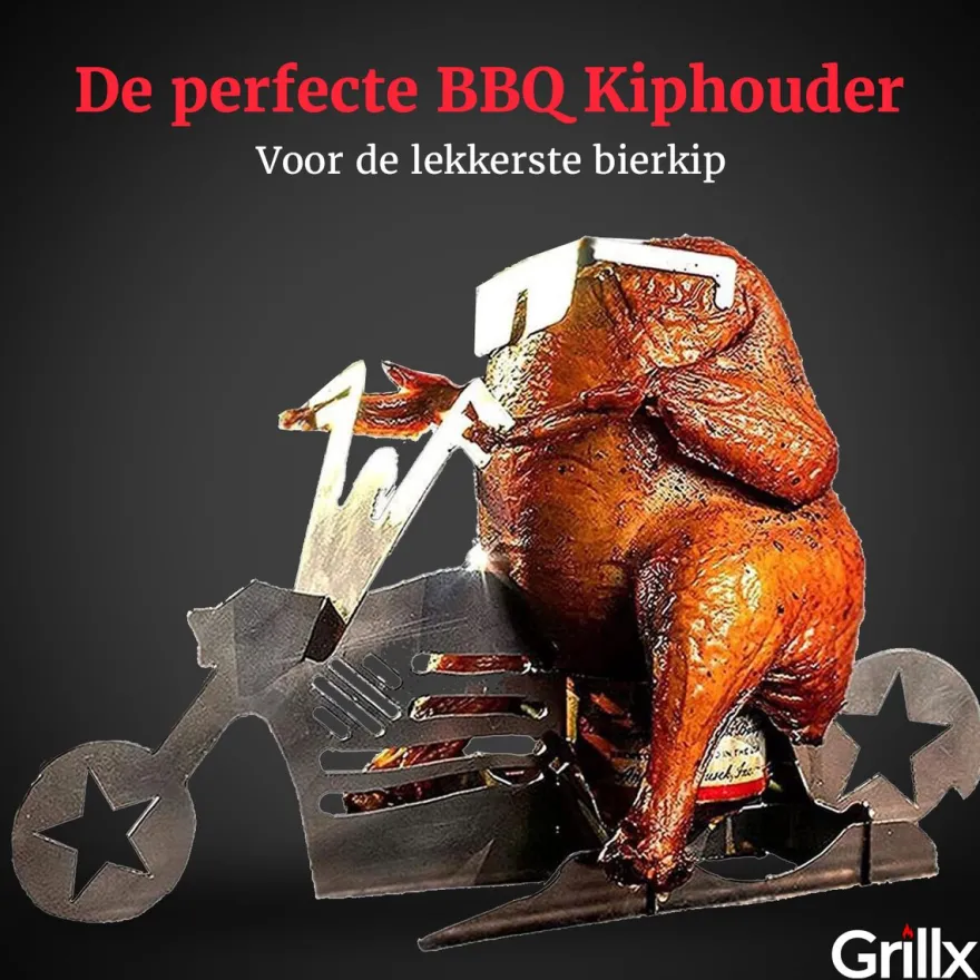 GrillX BBQ Bierblikkip Houder - Beer Can Chicken - Bike