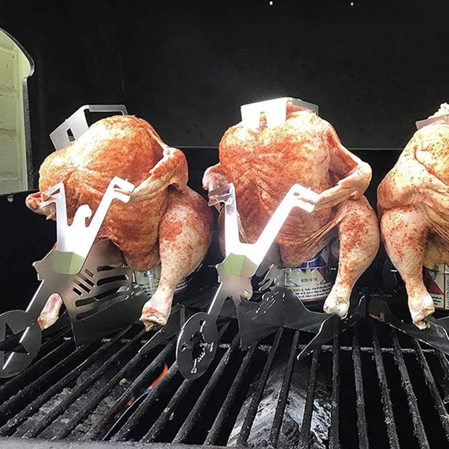 GrillX BBQ Bierblikkip Houder - Beer Can Chicken - Bike