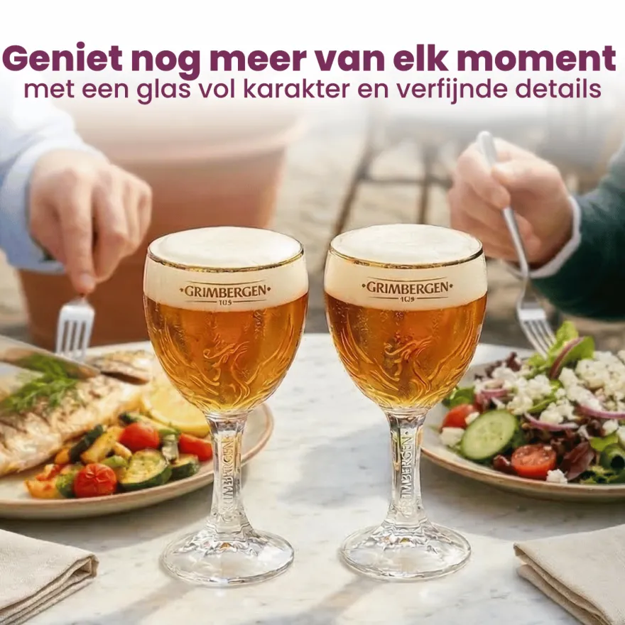 Grimbergen Bierglazen op Voet - 250 ml - 6 stuks