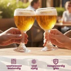 Grimbergen Bierglazen op Voet - 330 ml - 2 stuks