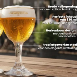 Grimbergen Bierglazen op Voet - 330 ml - 6 stuks