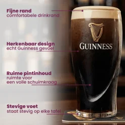Guinness Bierglazen Pint 500 ml - 2 Stuks