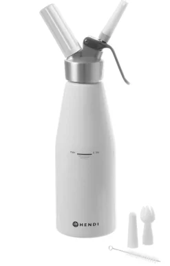 Hendi Slagroomspuit Wit 500 ml + Slagroompatronen 10 Stuks
