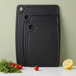 Hendi Snijplank antislip - vaatwasserbestendig - zwart houtvezel - 37 x 27.5 cm