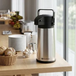 Hendi Thermoskan met Pomp - Pompkan - Isoleerkan - 2.2 Liter