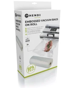 Hendi Vacumeerzakken met reliëf op rol - Sous Vide Zakken - 20 x 600 cm - Geschikt voor FoodSaver vacumeermachines - 2 stuks