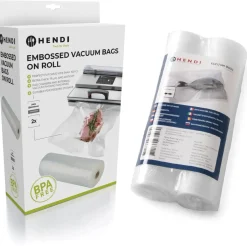 Hendi Vacumeerzakken met reliëf op rol - Sous Vide Zakken - 20 x 600 cm - Geschikt voor FoodSaver vacumeermachines - 2 stuks