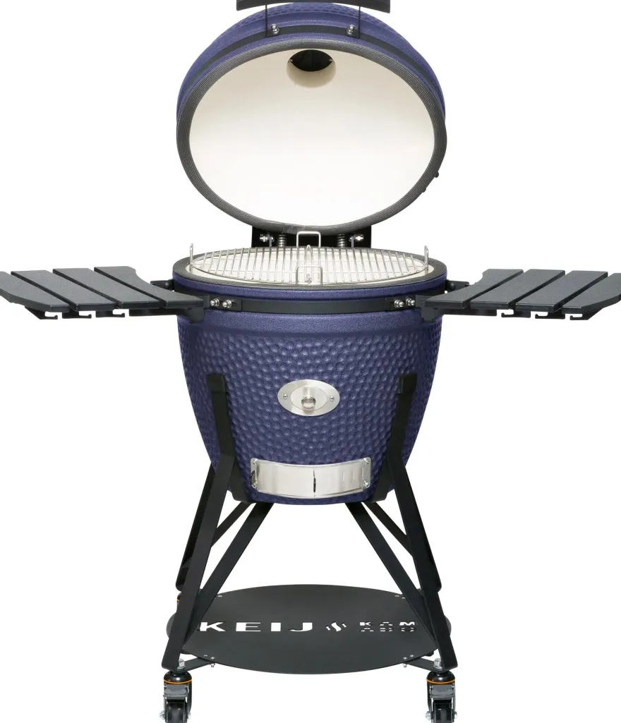 Keij Kamado BBQ Startersset - Legend Large Blue 21 inch - met Houtskool, Aanmaakwokkels & Kolenmand