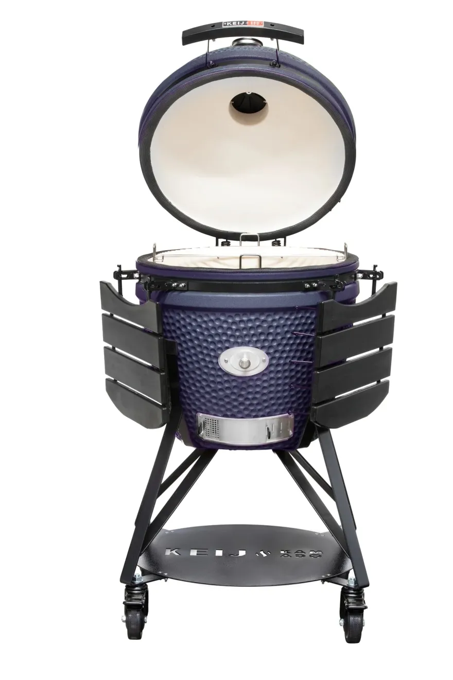 Keij Kamado BBQ Startersset - Legend Large Blue 21 inch - met Houtskool, Aanmaakwokkels & Kolenmand