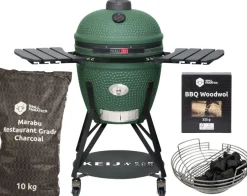Keij Kamado BBQ Startersset - Legend Large Green 21 inch - met Houtskool, Aanmaakwokkels & Kolenmand