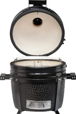 Keij Kamado BBQ Startersset - Pro Compact Black 15 inch - met Houtskool, Aanmaakwokkels & Kolenmand
