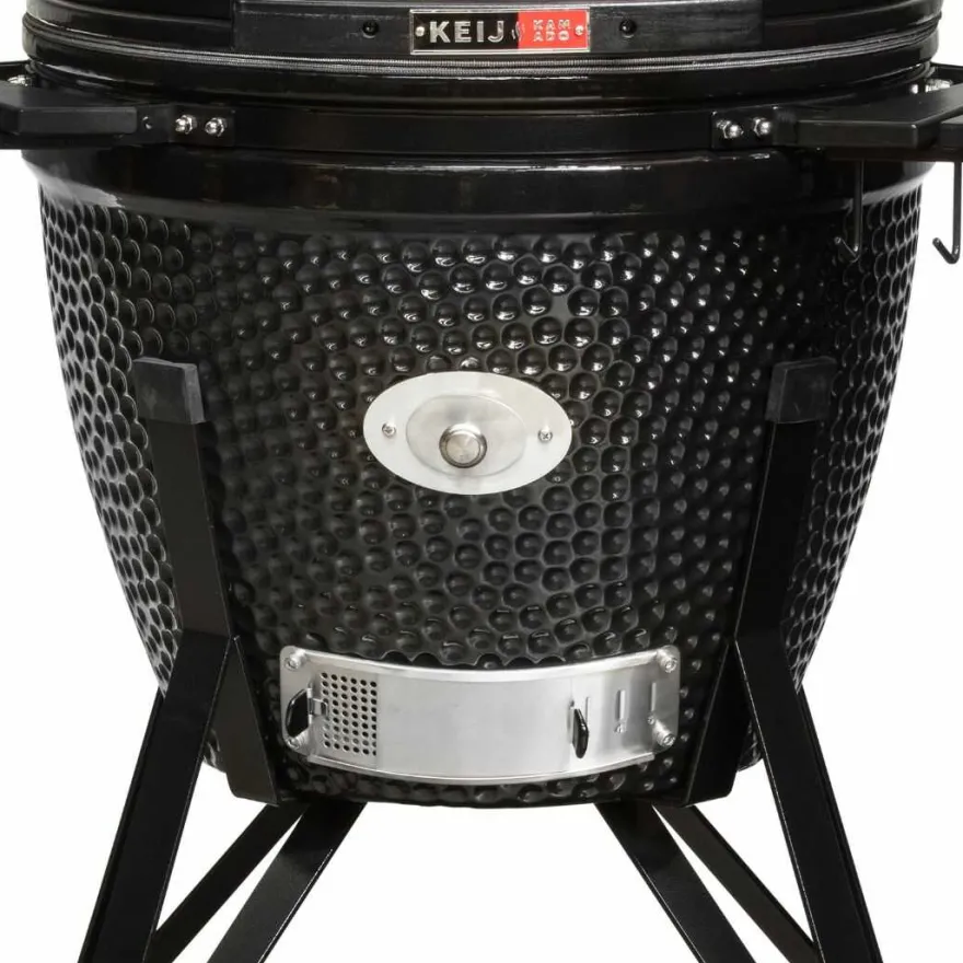 Keij Kamado BBQ Startersset - Pro Large Black 21 inch - met Houtskool, Aanmaakwokkels & Kolenmand