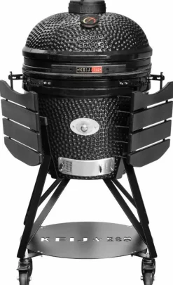 Keij Kamado BBQ Startersset - Pro Large Black 21 inch - met Houtskool, Aanmaakwokkels & Kolenmand