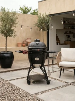 Keij Kamado BBQ Startersset - Pro Large Black 21 inch - met Houtskool, Aanmaakwokkels & Kolenmand