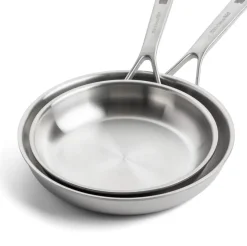 KitchenAid Koekenpannenset - Multi-Ply RVS - ø 24 en 28 cm - zonder anti-aanbaklaag