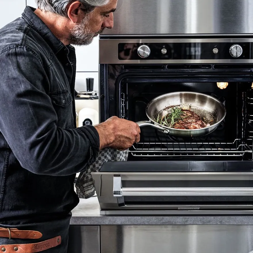 KitchenAid Koekenpannenset - Multi-Ply RVS - ø 24 en 28 cm - zonder anti-aanbaklaag