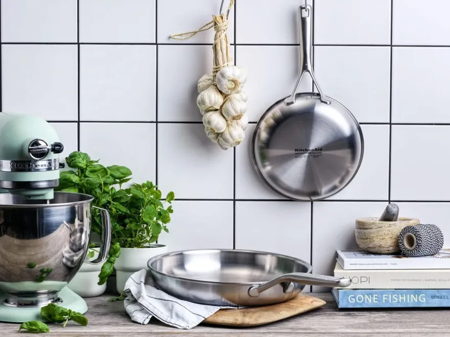 KitchenAid Koekenpannenset - Multi-Ply RVS - ø 24 en 28 cm - zonder anti-aanbaklaag