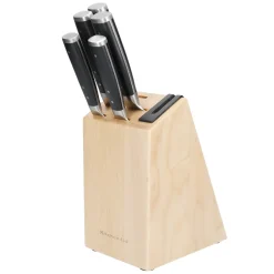 KitchenAid Messenblok Gourmet Berkenhout - 6-delig - Geintegreerde messenslijper