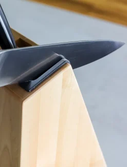 KitchenAid Messenblok Gourmet Berkenhout - 6-delig - Geintegreerde messenslijper