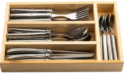 Laguiole Style De Vie Bestekset & Bestekbak - Premium Line - RVS - 24 delig / 6 personen