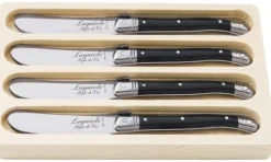 Laguiole Style de Vie Botermessen Zwart - 4 stuks