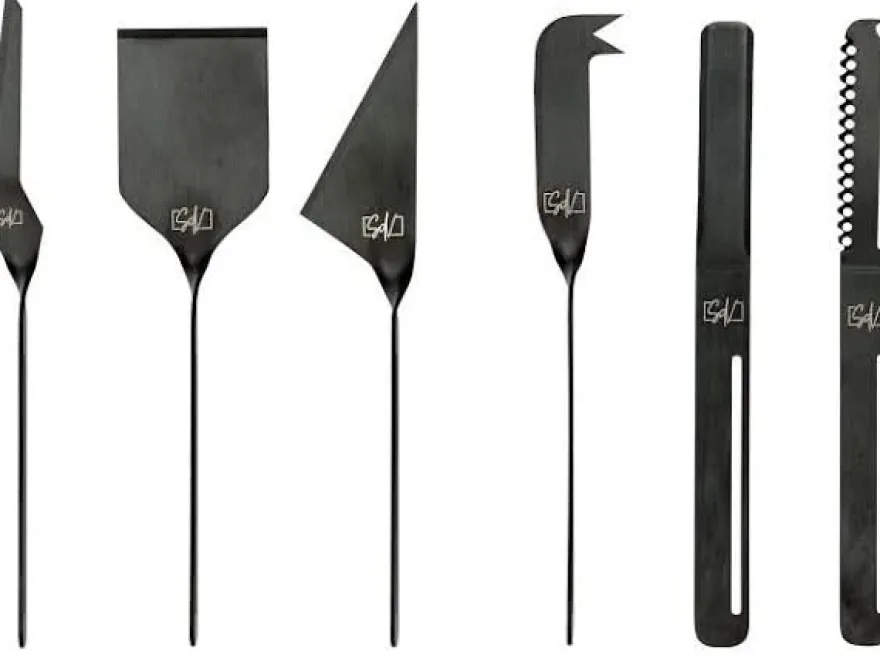 Laguiole Style de Vie Kaasmes en Botermes Zwart - 6 stuks